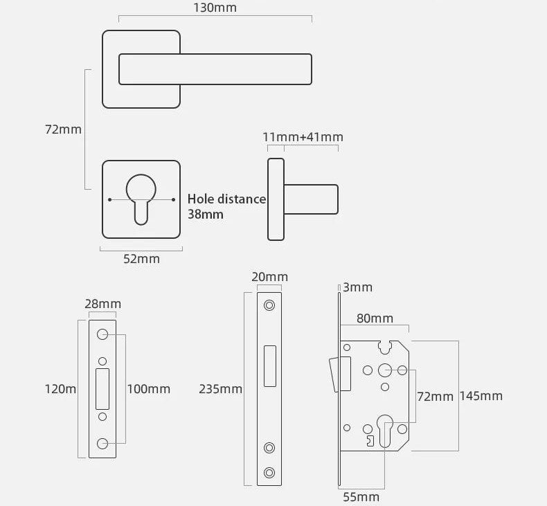 Passage Lever Door Lock