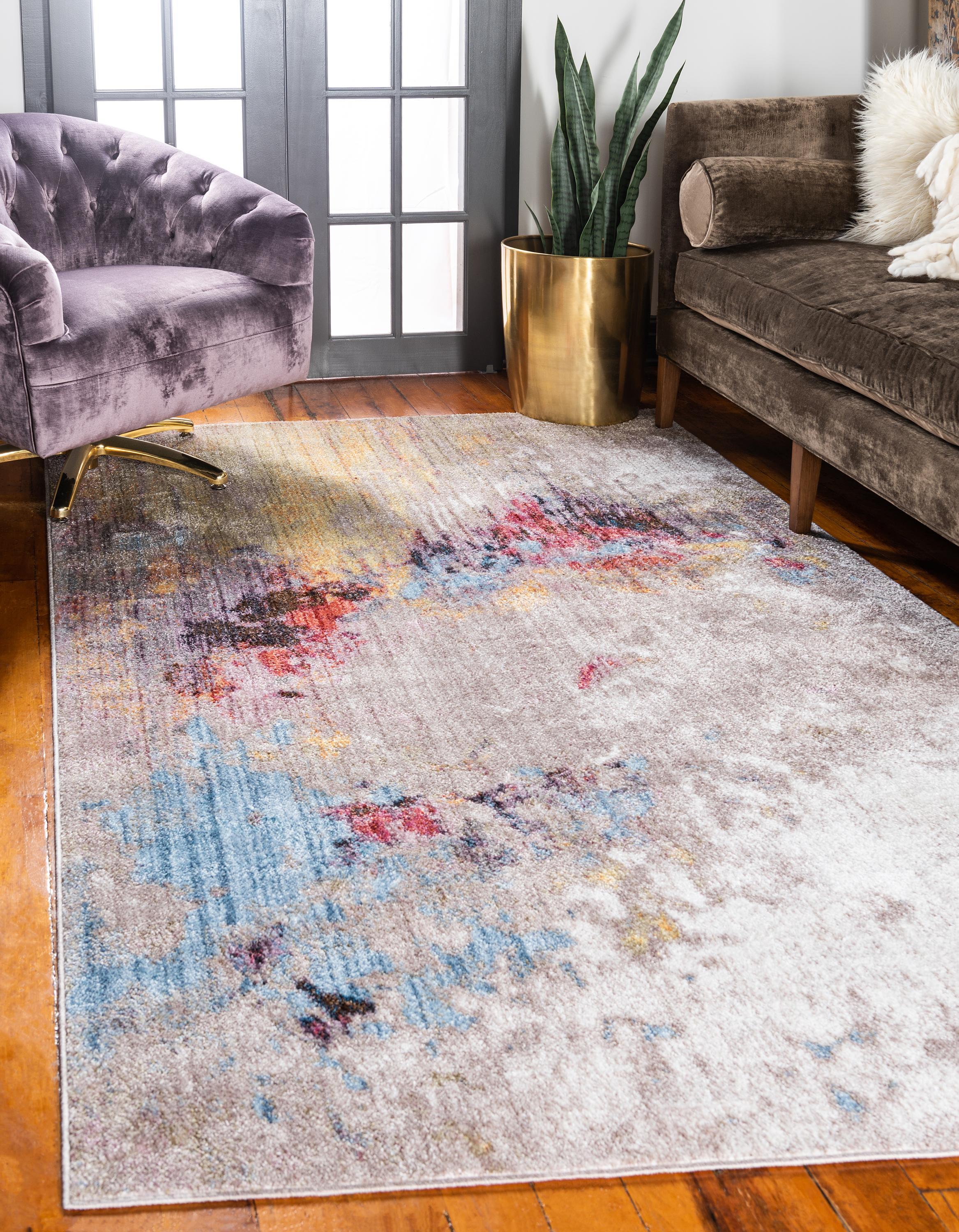 Ethen - Modern Gray Color Splash Rug