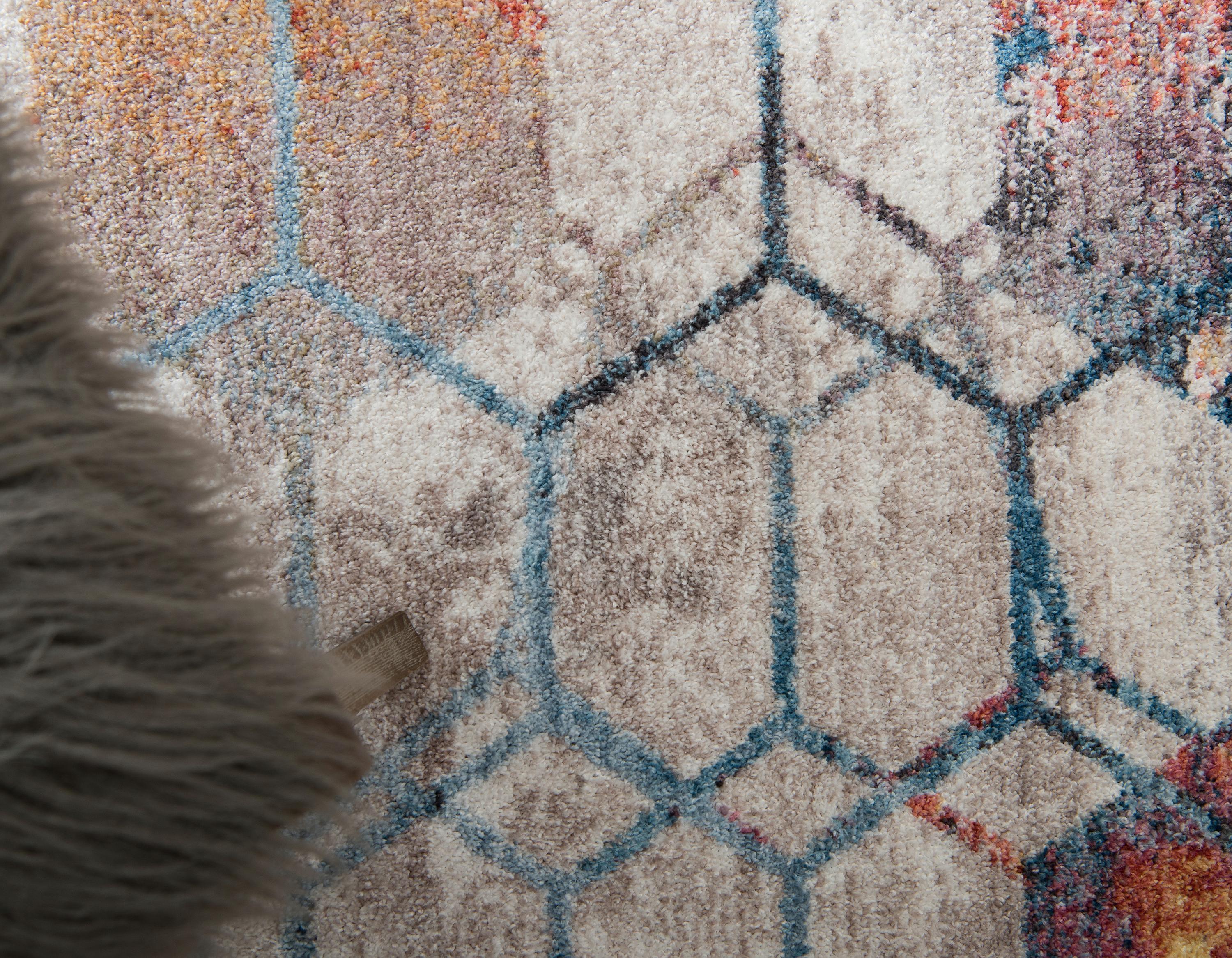 Reuben - Hexagon Pattern Color Blend Rug