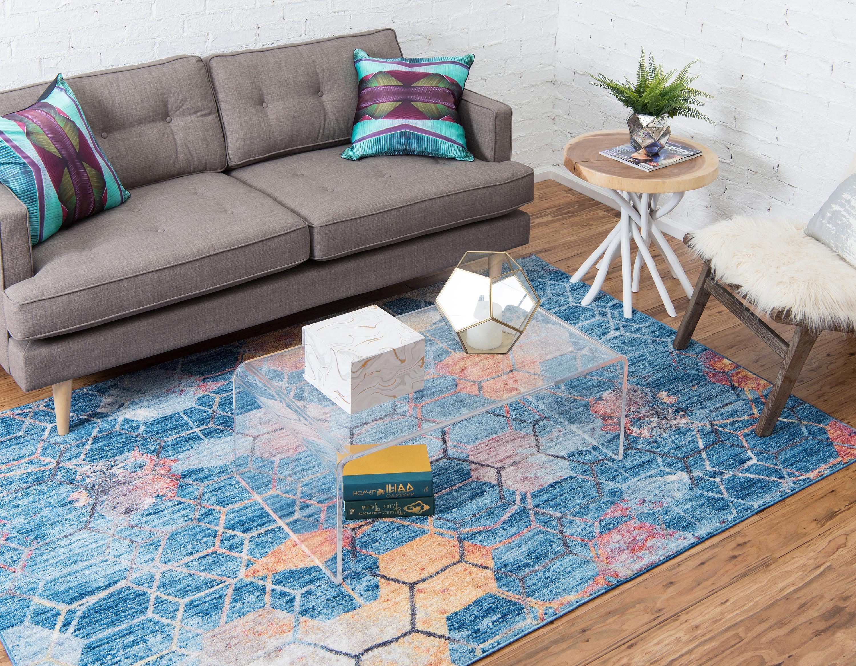 Reuben - Hexagon Pattern Color Blend Rug