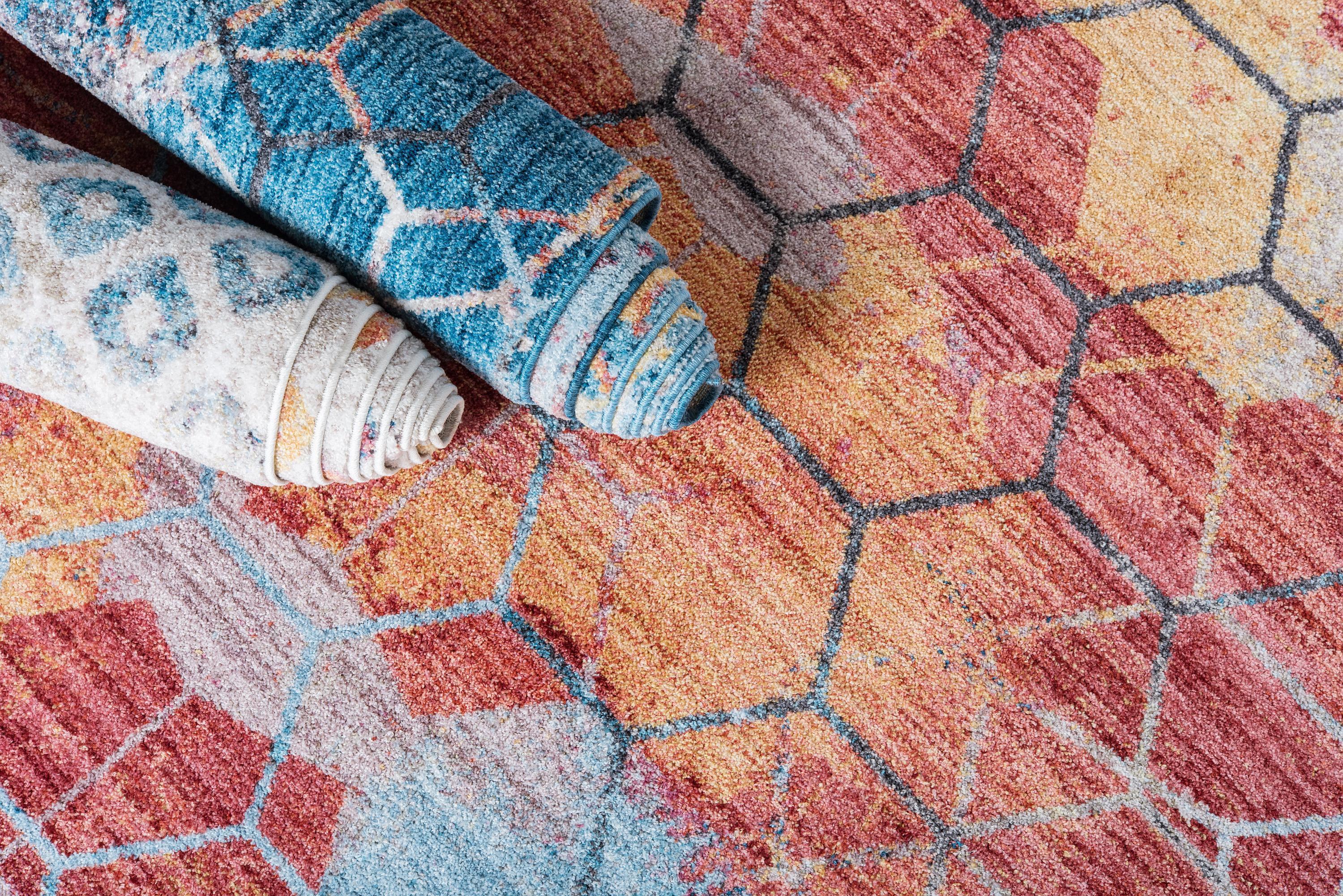 Devan - Rainbow Square Pattern Rug