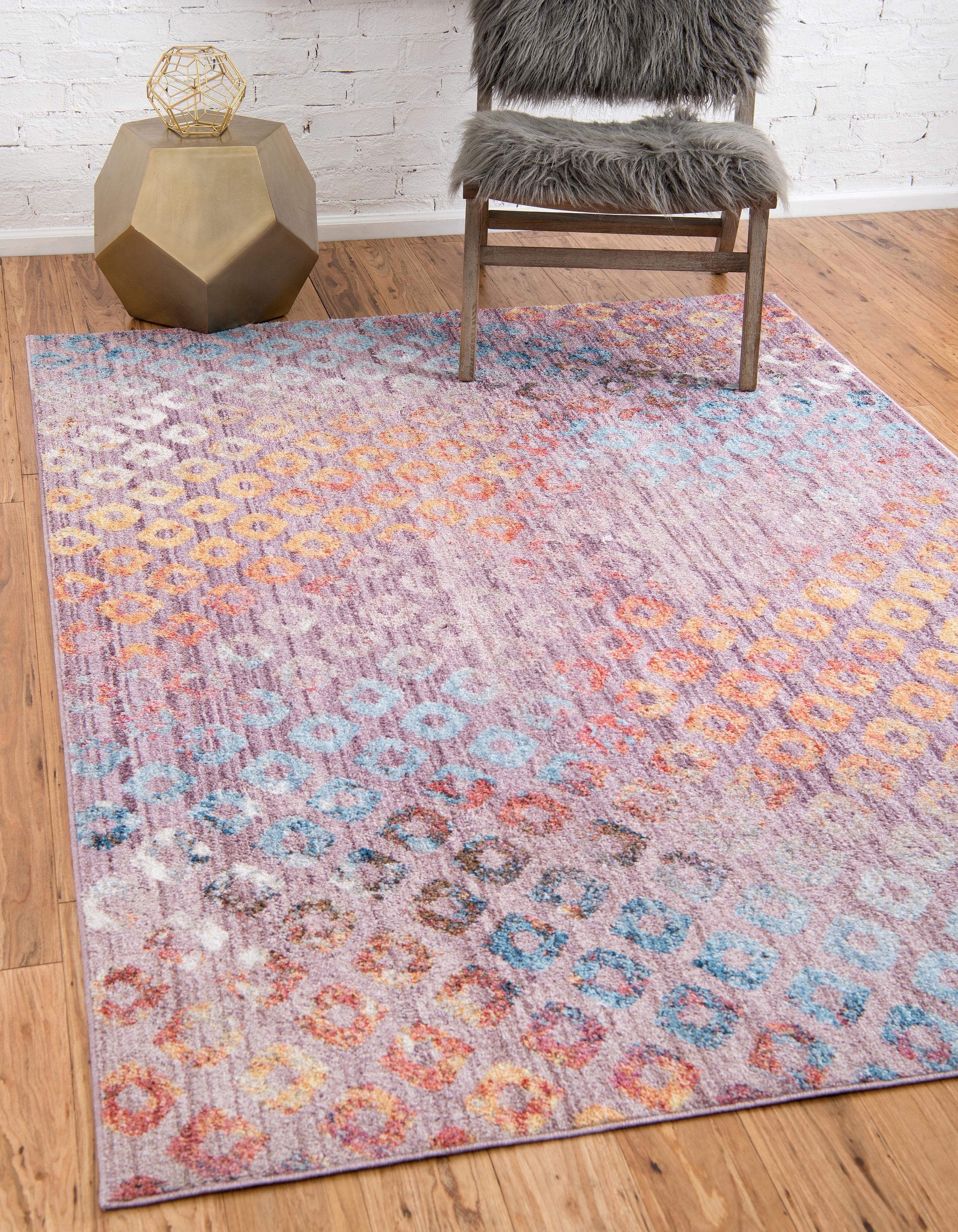 Devan - Rainbow Square Pattern Rug