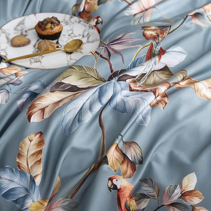 Blue-Gray Infinity Duvet Cover Set (Long-staple Sateen Cotton)