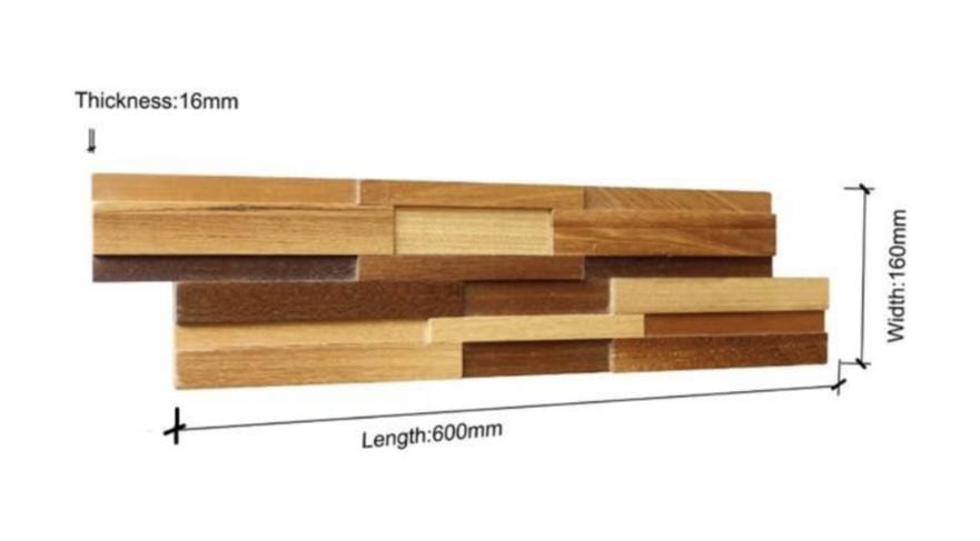 Aoi 3D Wood Wall Panel - Brown Tones (Set of 4 or 12)