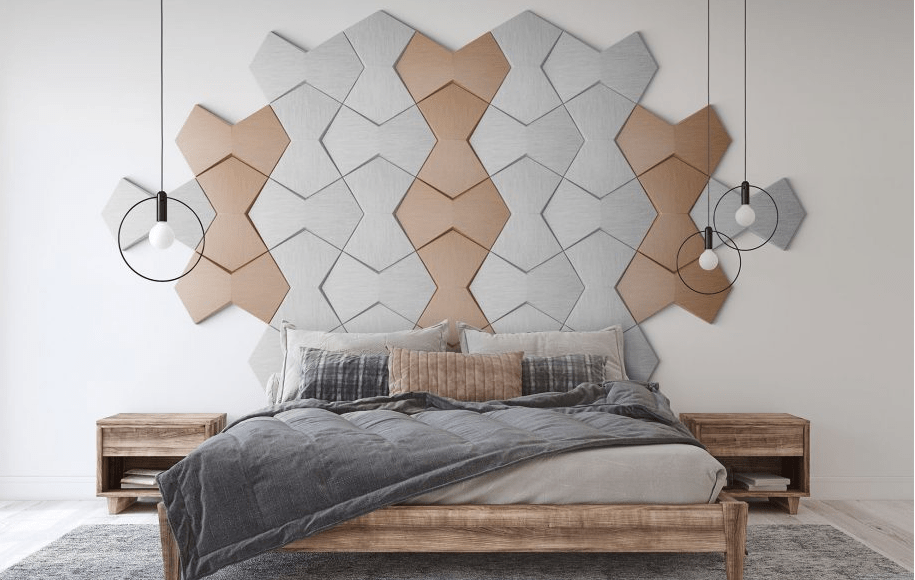 Bowtie Geometric 3D Leather Wall Panel