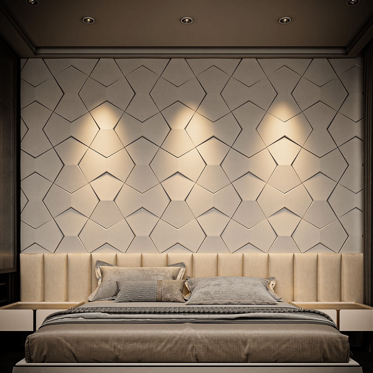 Bowtie Geometric 3D Leather Wall Panel