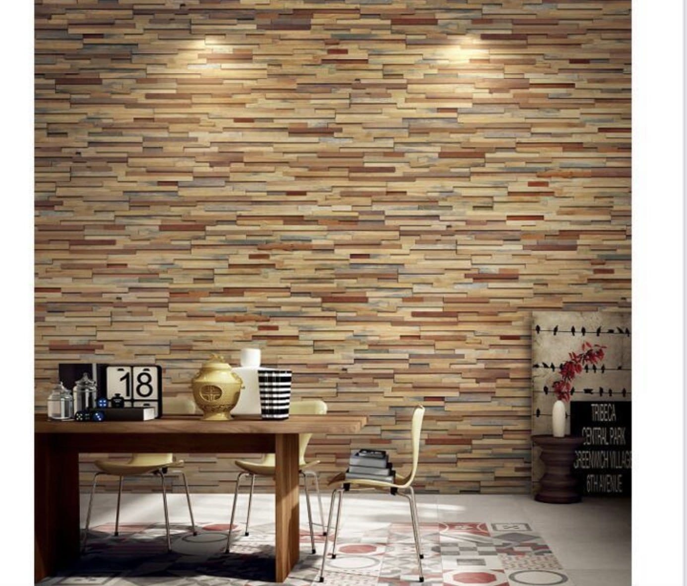 Sierra 3D Wood Wall Panel - Brown/White Tones (Set of 4 or 12)
