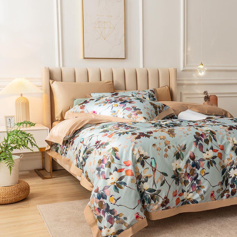 Watercolor Bloom Duvet Cover Set (Long-Staple Sateen Cotton)