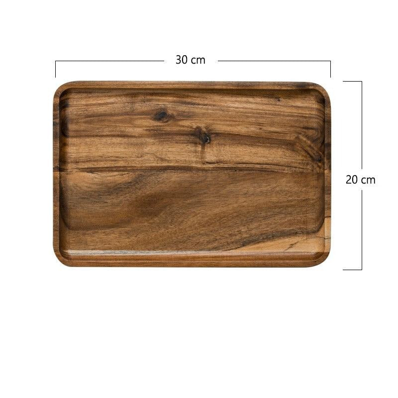 Handcrafted Solid Wood Rectangular Plater