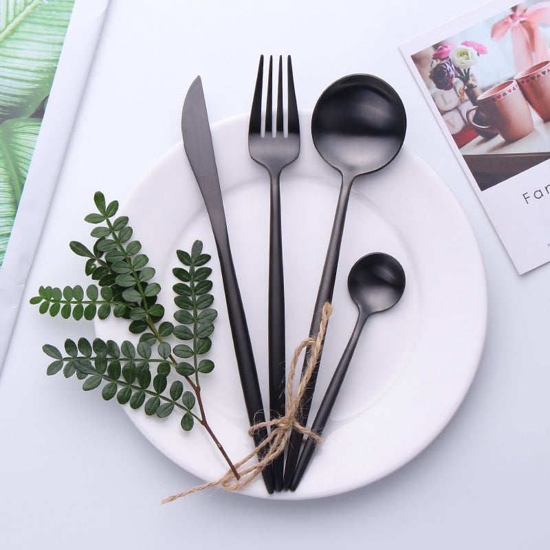 Matte Black Flatware Set