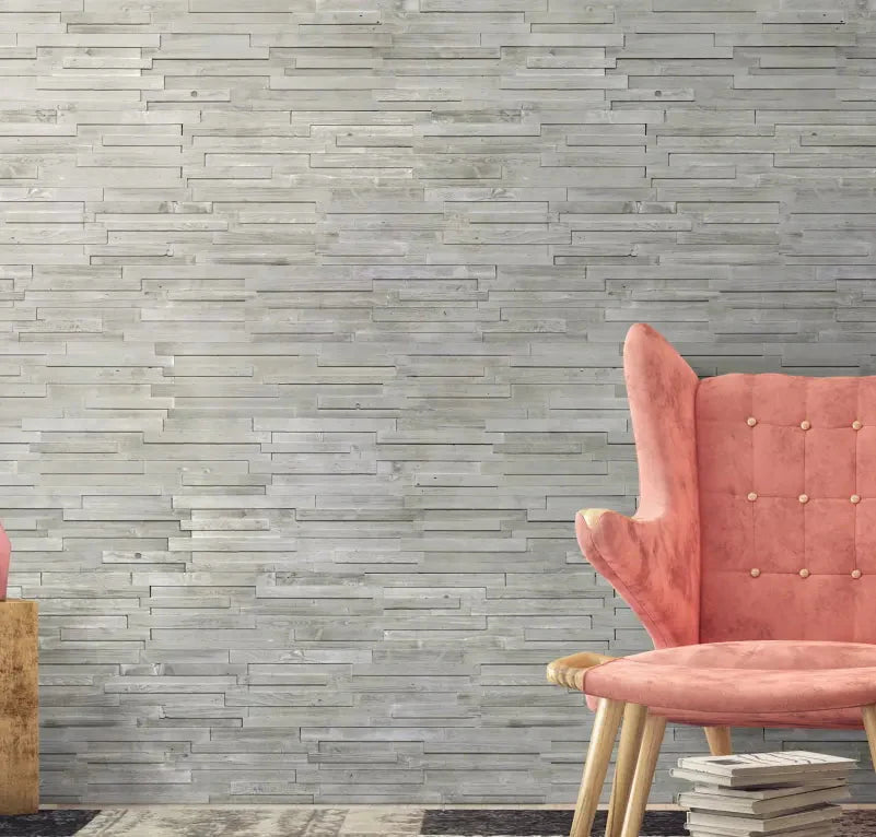 Albi 3D Wood Wall Panel - Grey/White Tones (Set of 4 or 12)