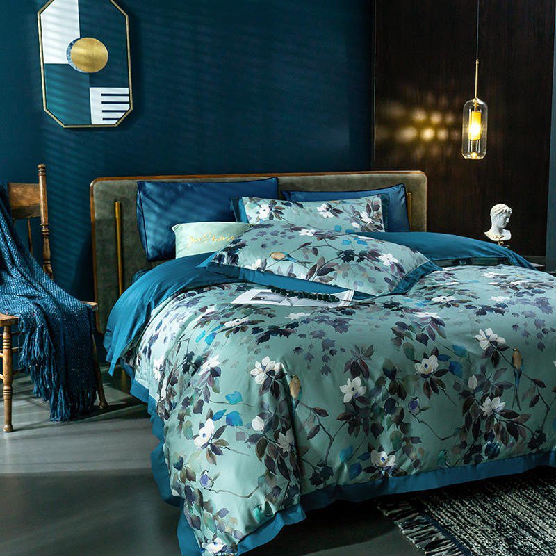 Watercolor Bloom Duvet Cover Set (Long-Staple Sateen Cotton)
