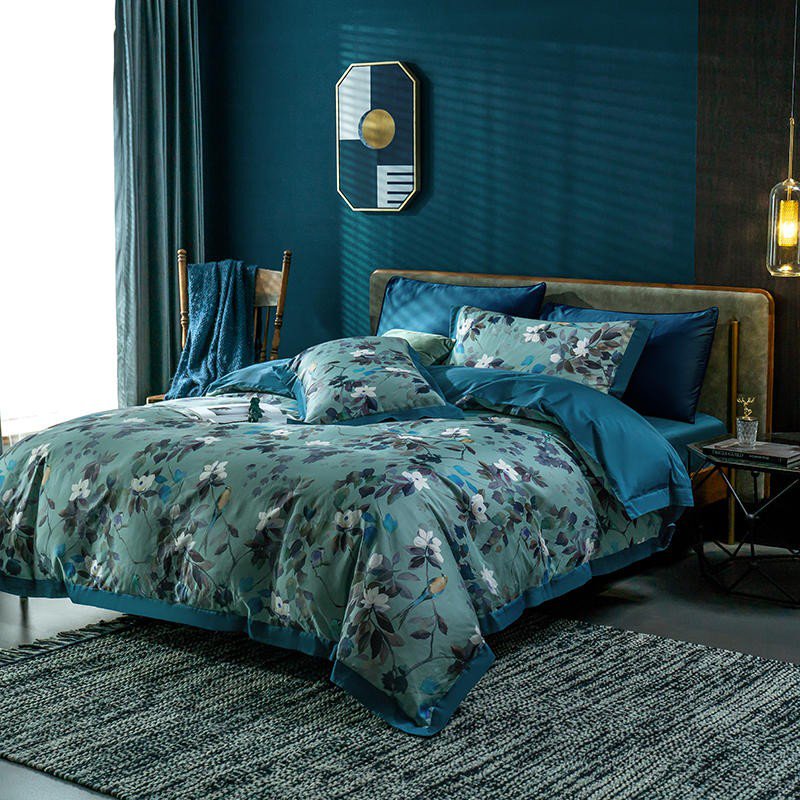 Watercolor Bloom Duvet Cover Set (Long-Staple Sateen Cotton)