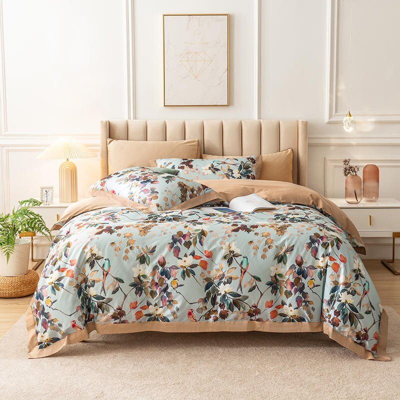 Watercolor Bloom Duvet Cover Set (Long-Staple Sateen Cotton)