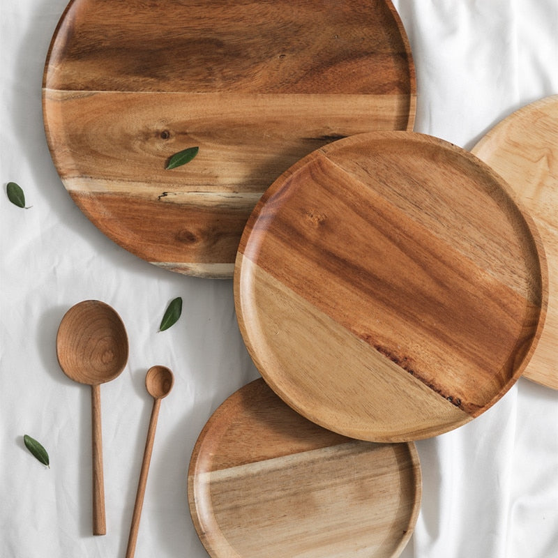 Handcrafted Solid Wood Dinner Plate
