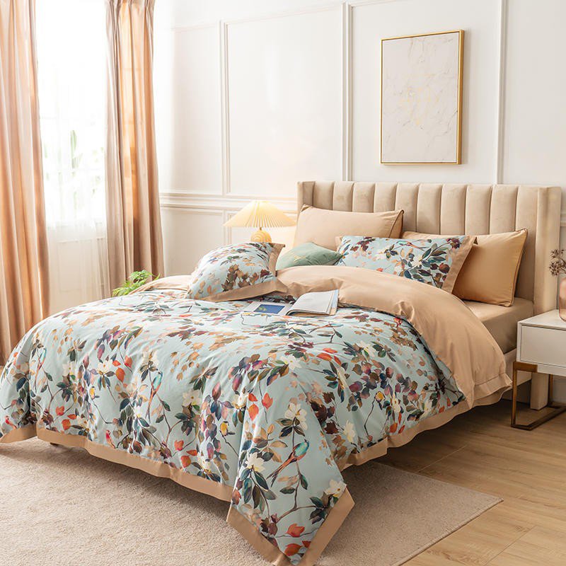 Watercolor Bloom Duvet Cover Set (Long-Staple Sateen Cotton)