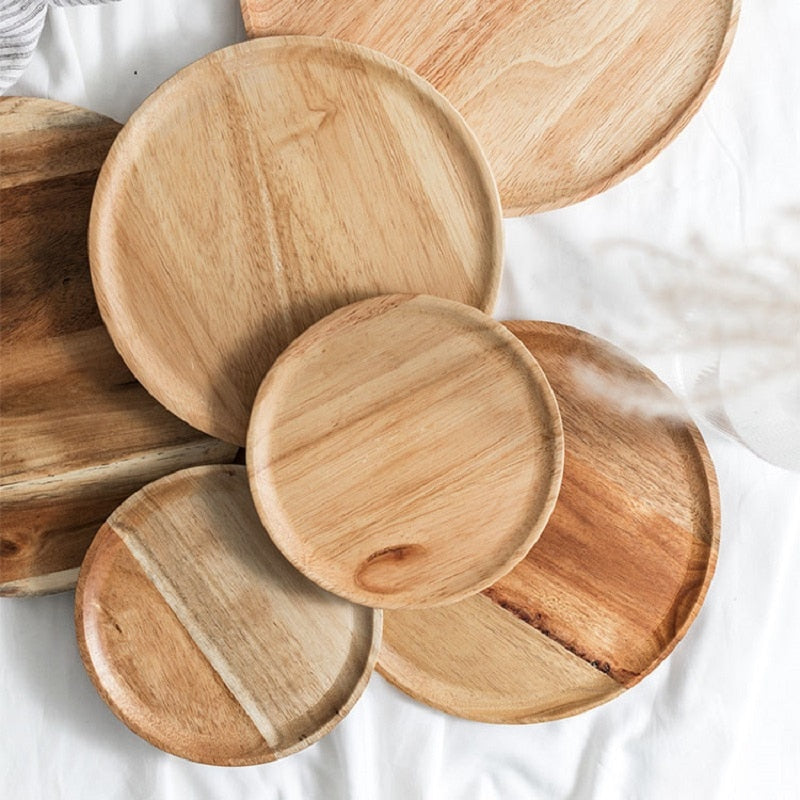 Handcrafted Solid Wood Dinner Plate
