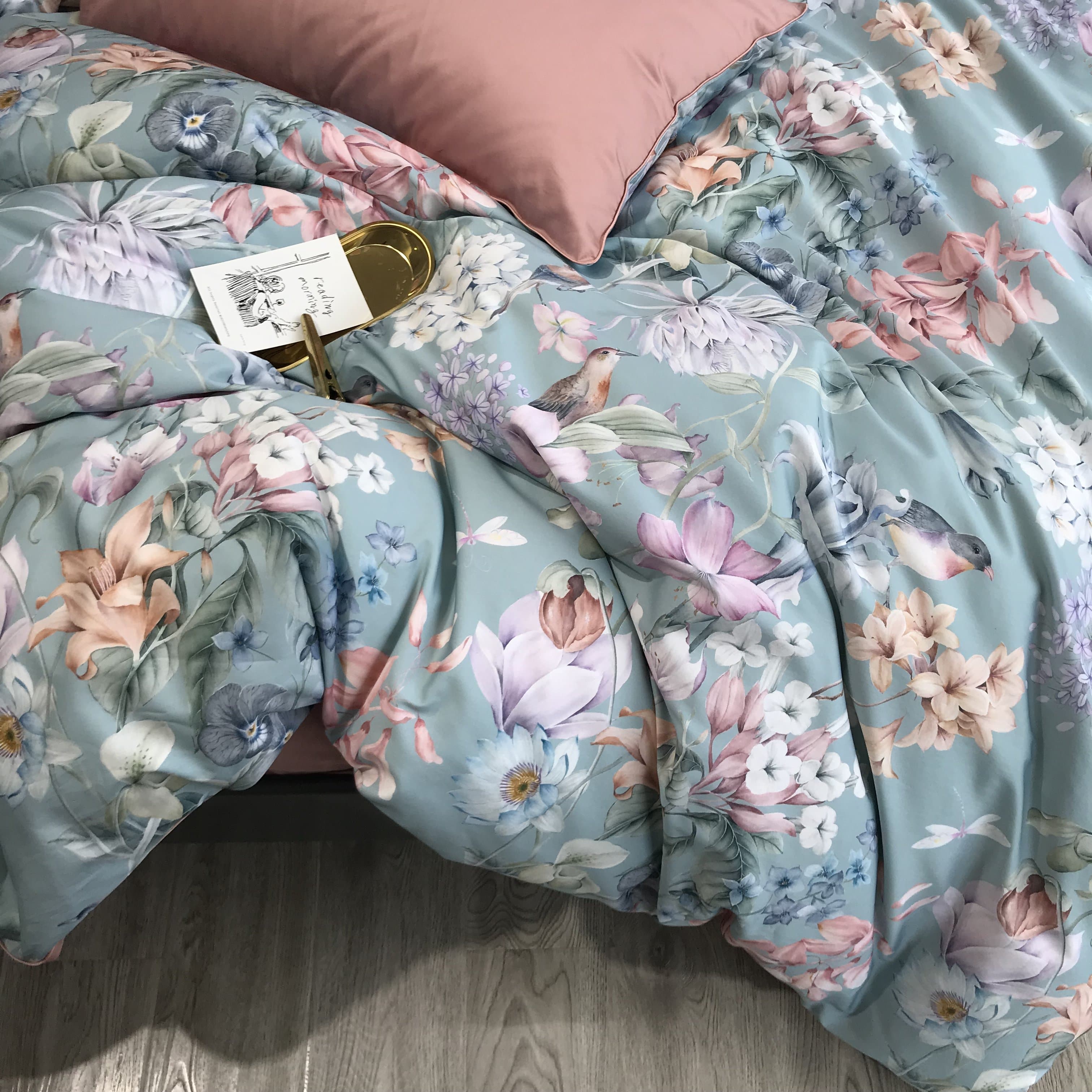 Sunset Blues Duvet Cover Set (Long-staple Sateen Cotton)