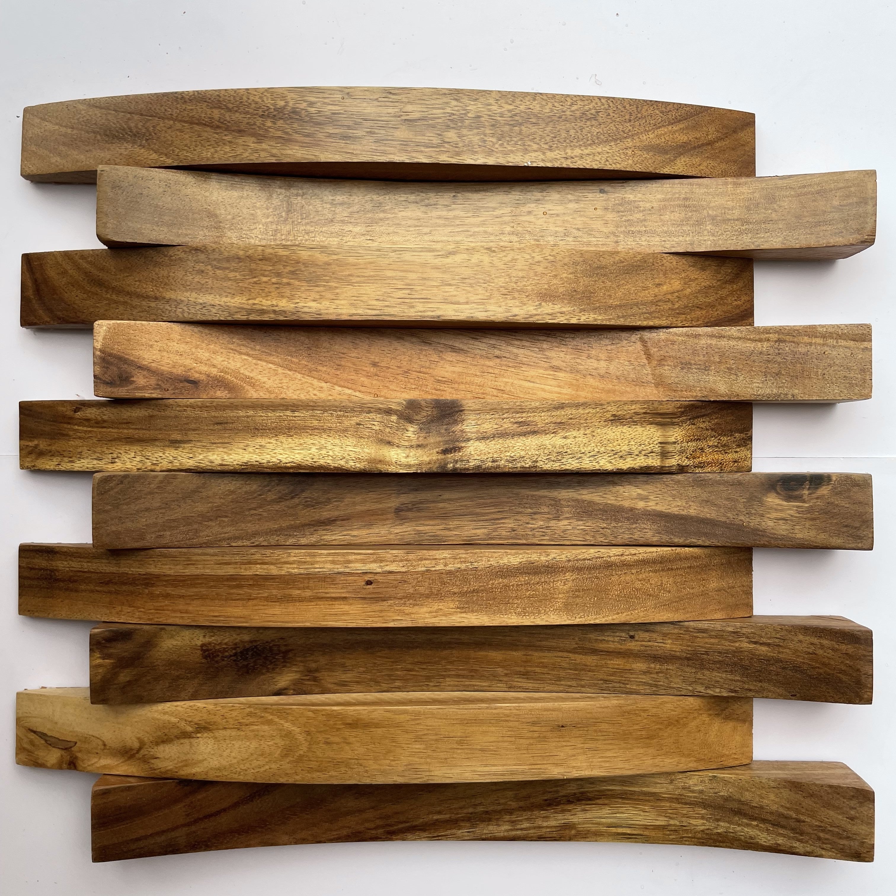 Linear Curve Wood Mosaic Wall Panel