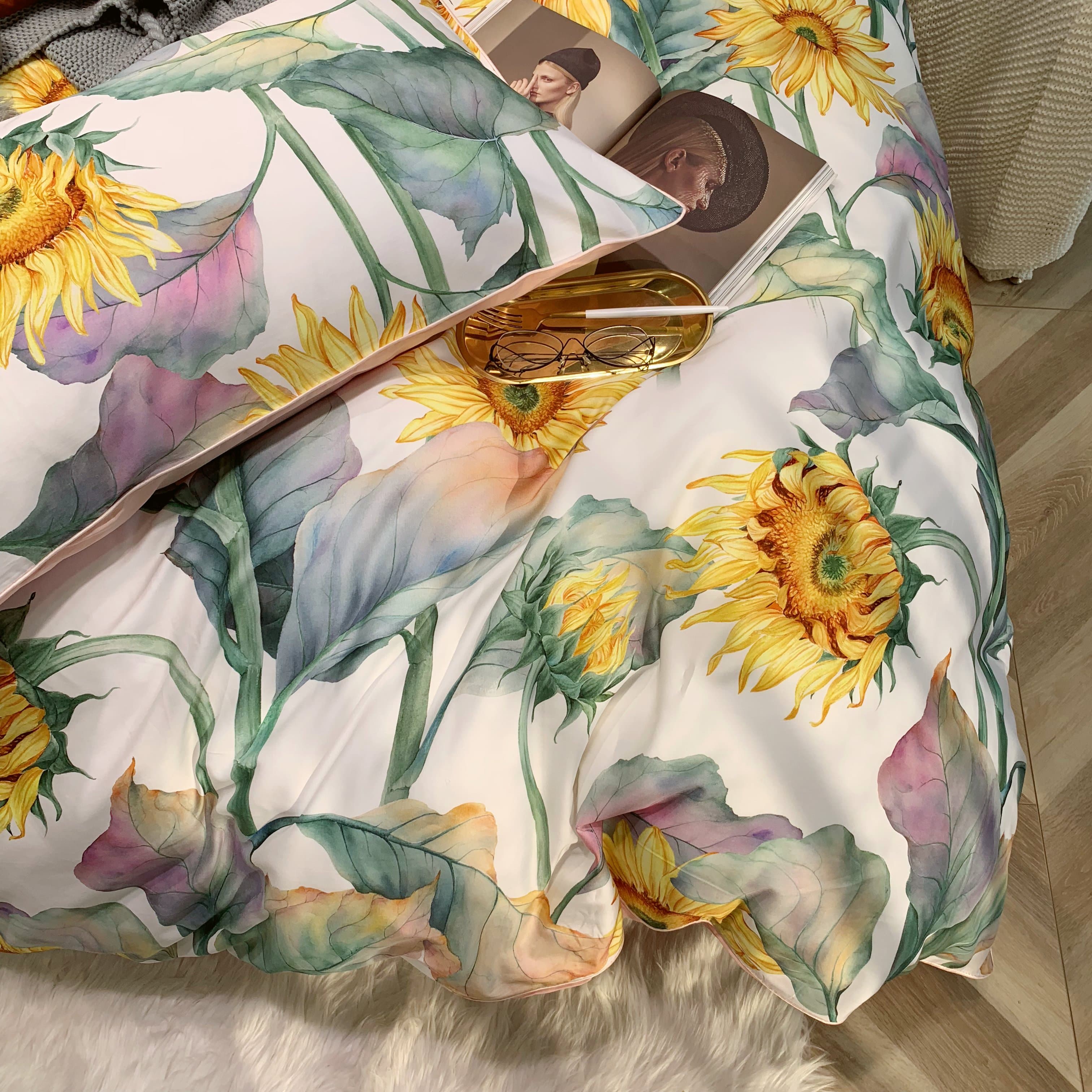 Sunflower Mae Duvet Cover Set (Long-staple Sateen Cotton)