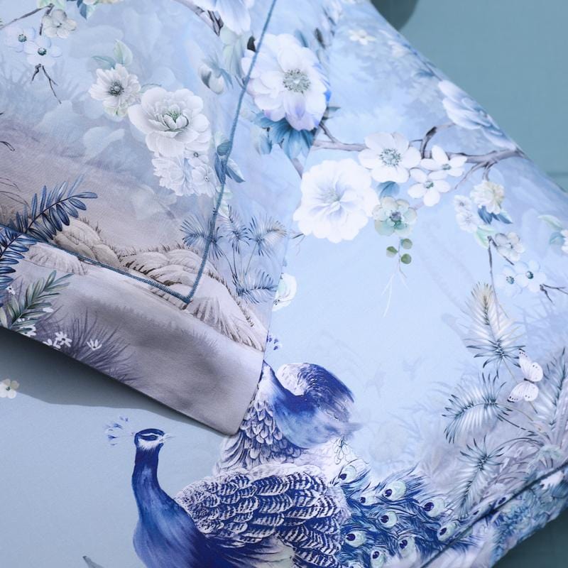 Blue Solaire Duvet Cover Set (Long-staple Sateen Cotton)