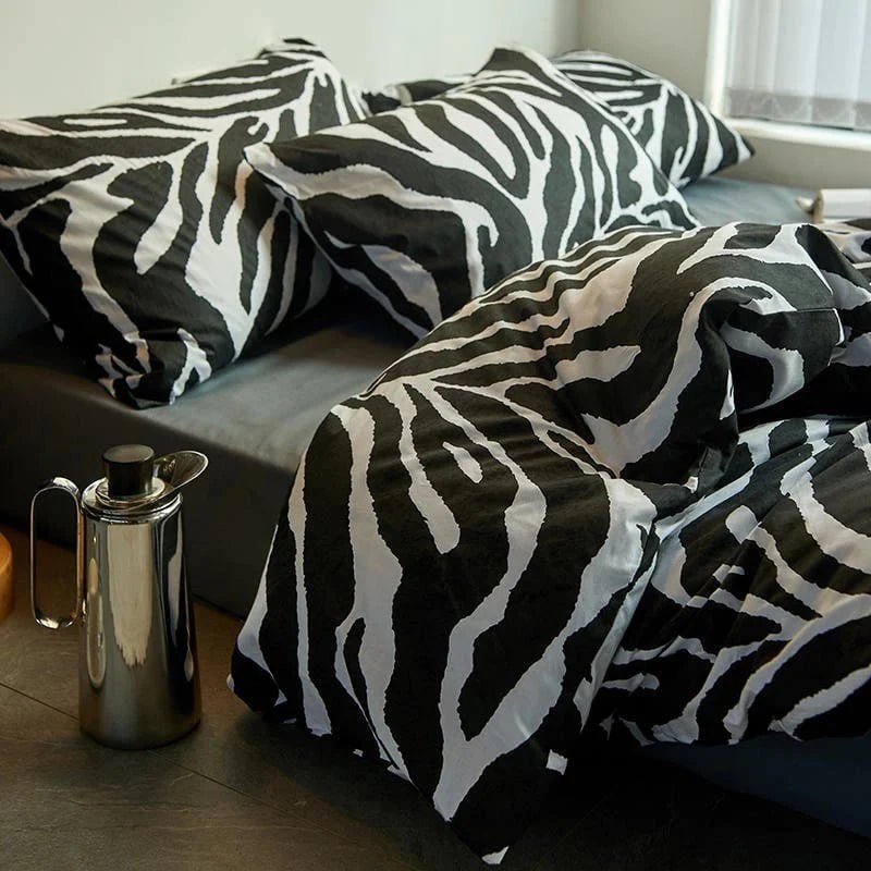 Zebra Zen Duvet Cover Set (Long-Staple Sateen Cotton)