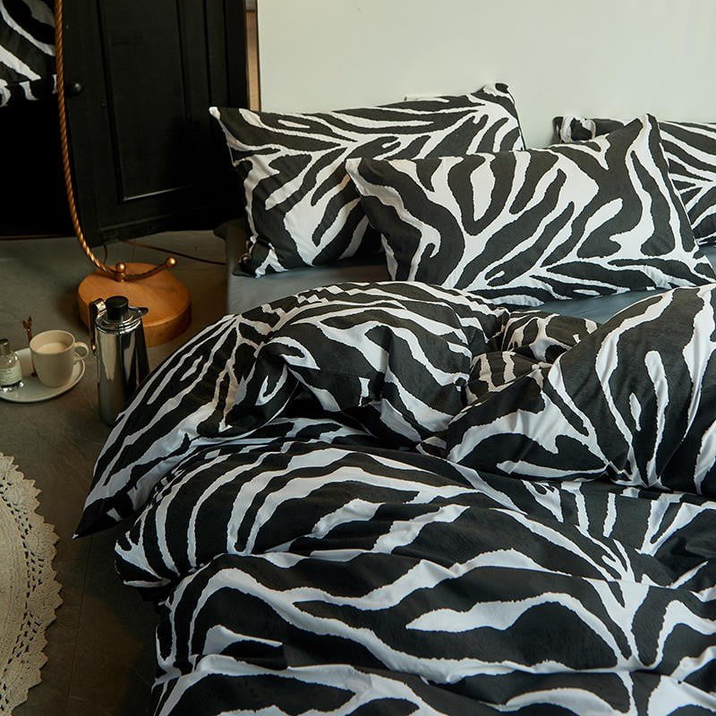 Zebra Zen Duvet Cover Set (Long-Staple Sateen Cotton)