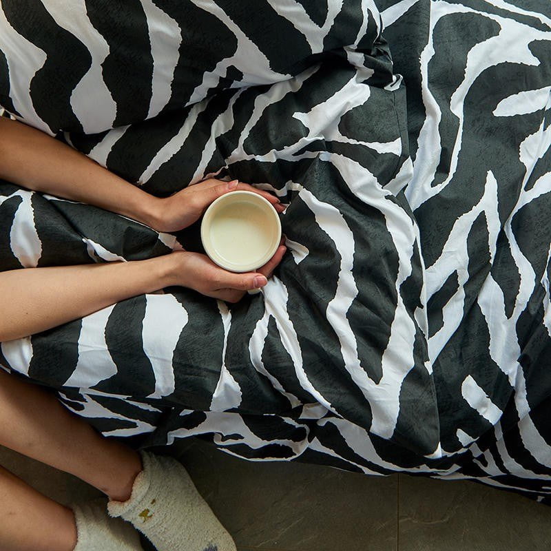 Zebra Zen Duvet Cover Set (Long-Staple Sateen Cotton)
