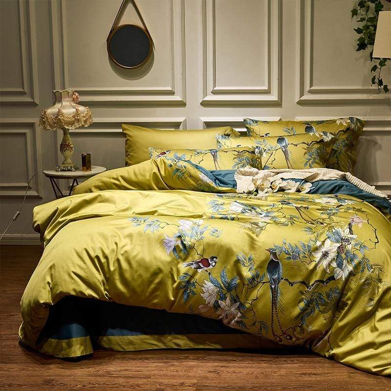 Tranquility Yellow Pillowcase Set (Long-staple Sateen Cotton)
