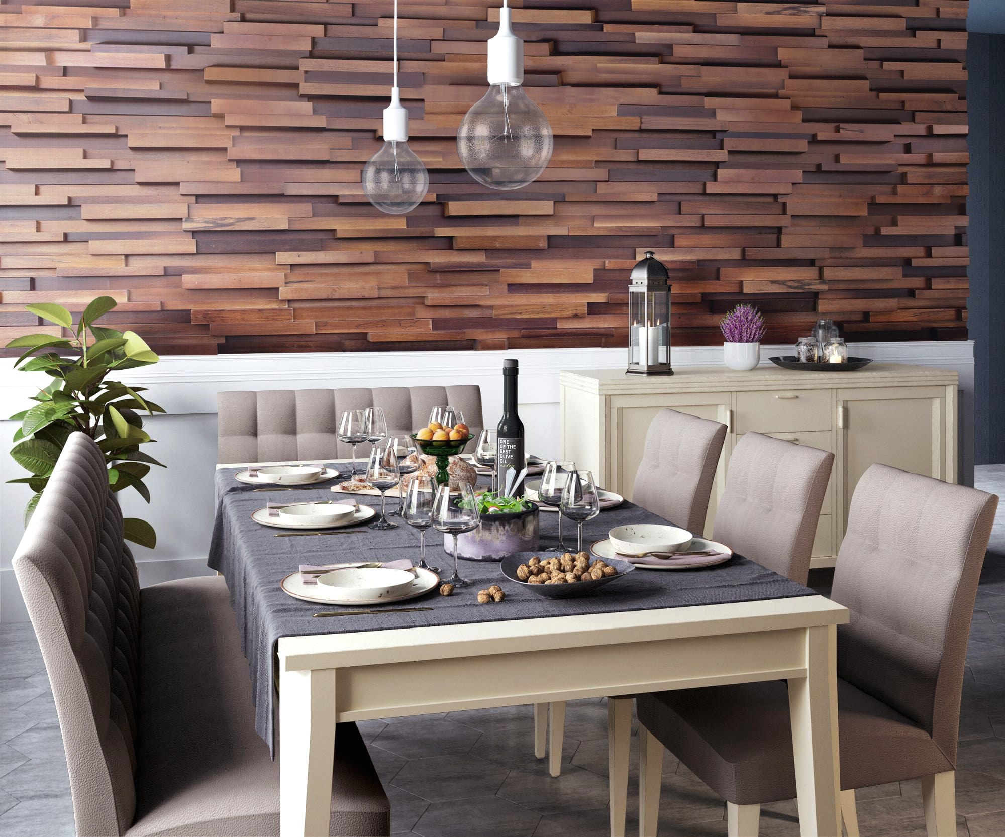 Mino 3D Wood Wall Panel - Brown Tones (Set of 4 or 12)