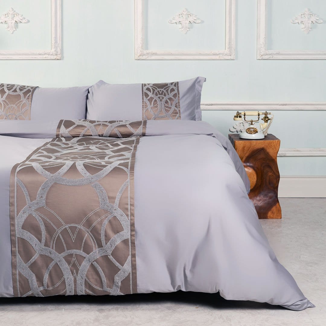 Chain of Luxury Grey Duvet Cover Set (Long-staple Sateen Cotton)