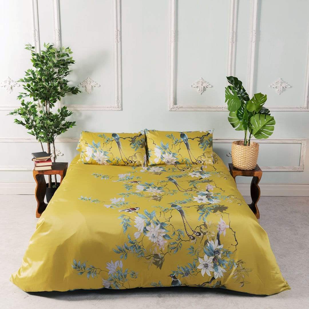 Tranquility Yellow Pillowcase Set (Long-staple Sateen Cotton)