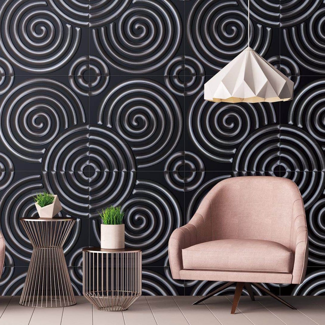 Hypnotized Square 3D Leather Wall Panel