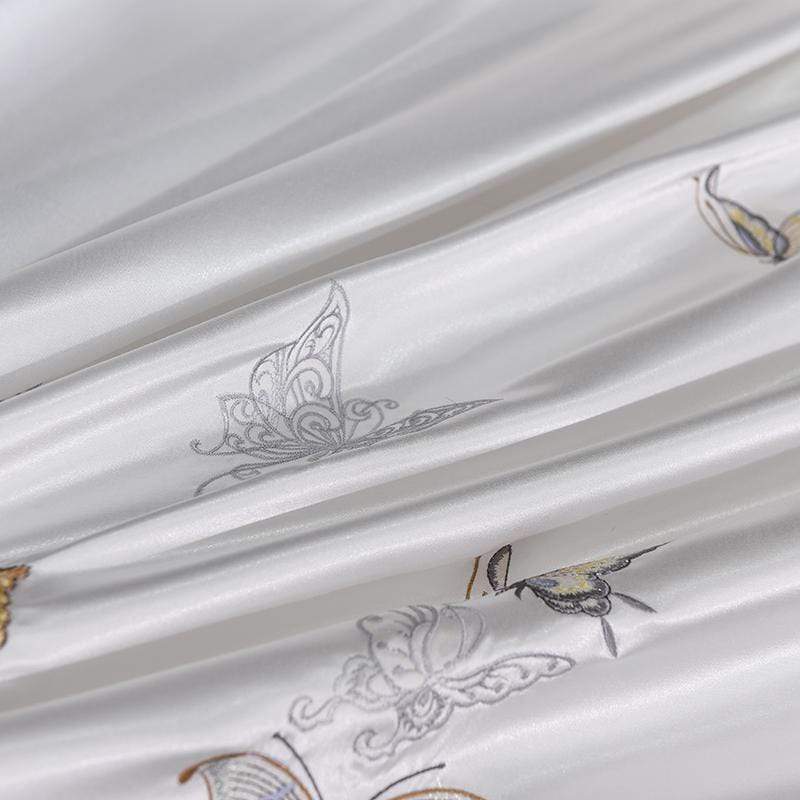 Platinum Falls Off White Duvet Cover Set (Long-staple Sateen Cotton)