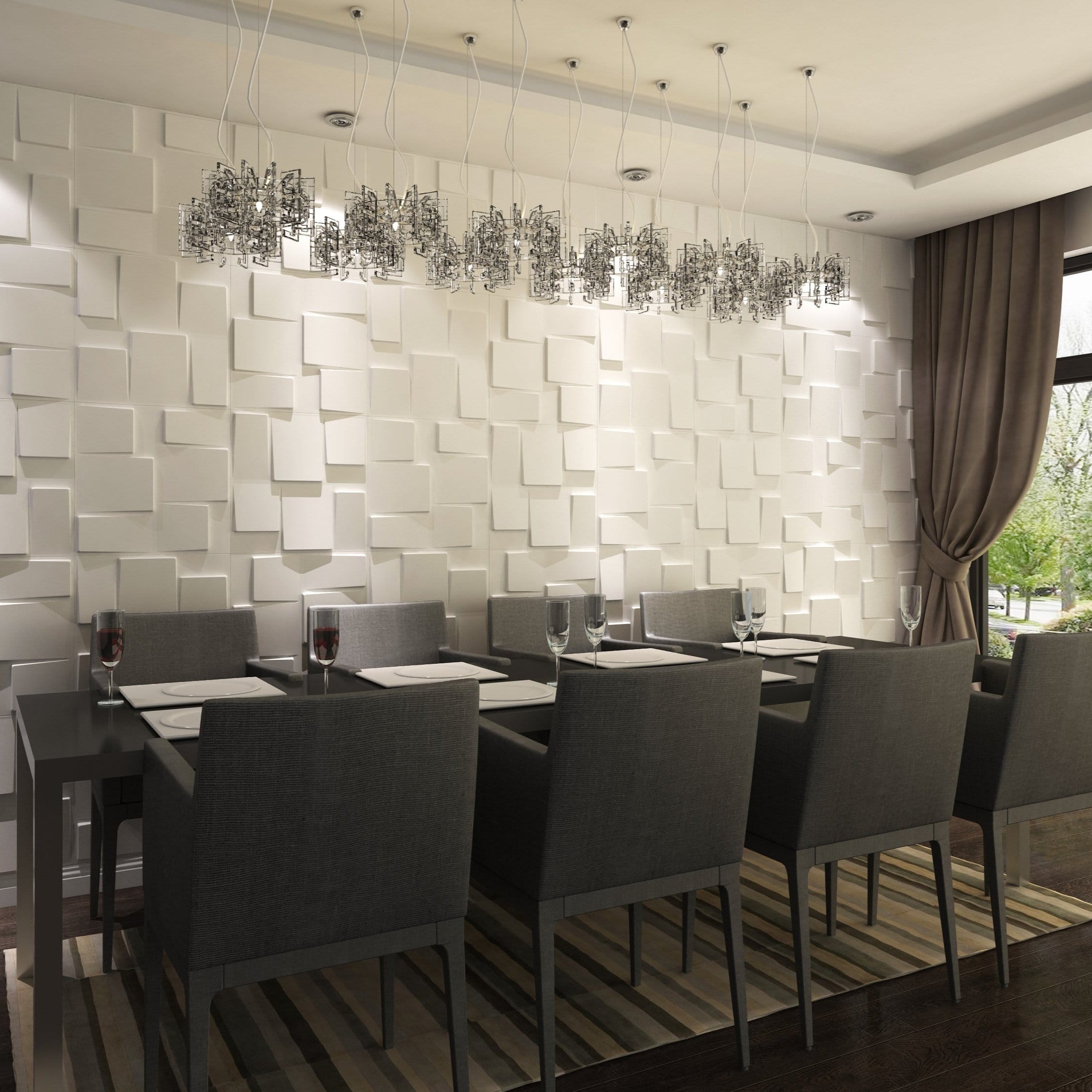 Rubik Square 3D Leather Wall Panel