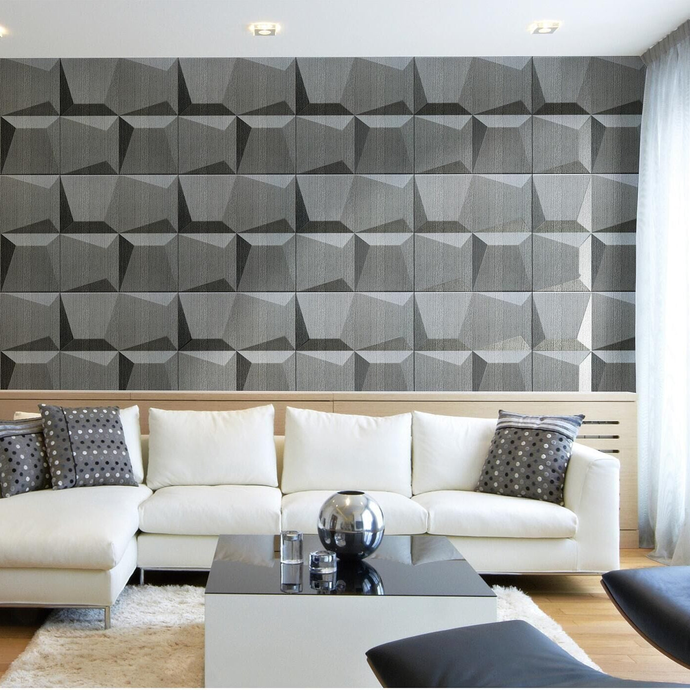 Mosaic Square 3D Leather Wall Panel