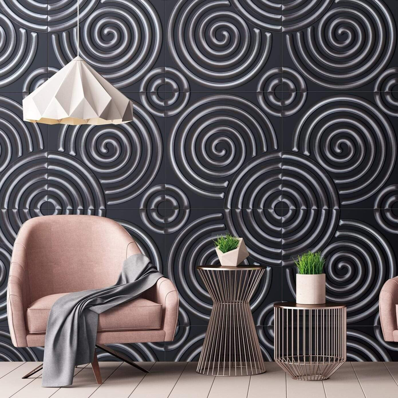 Hypnotized Square 3D Leather Wall Panel