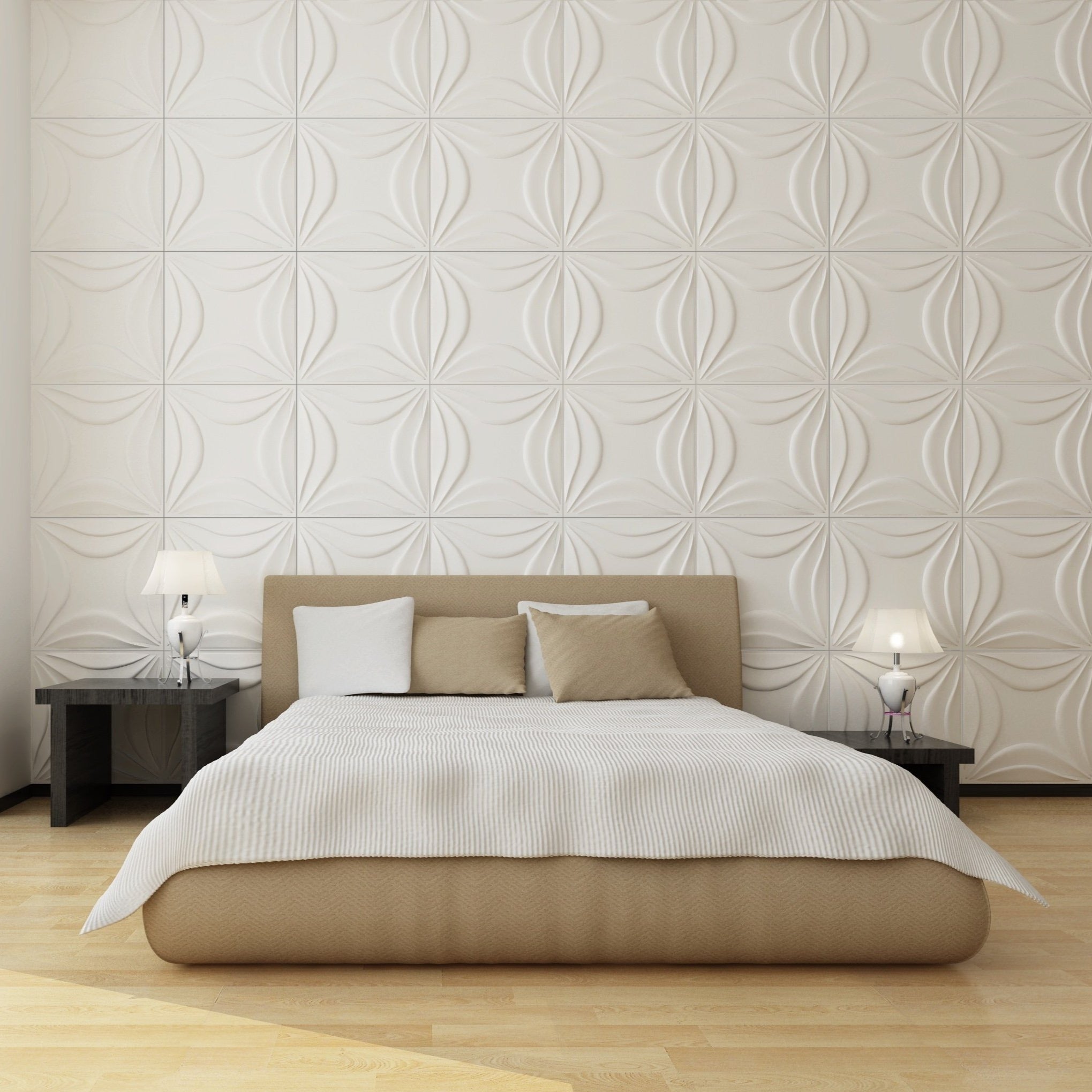 Lily Square 3D Leather Wall Panel