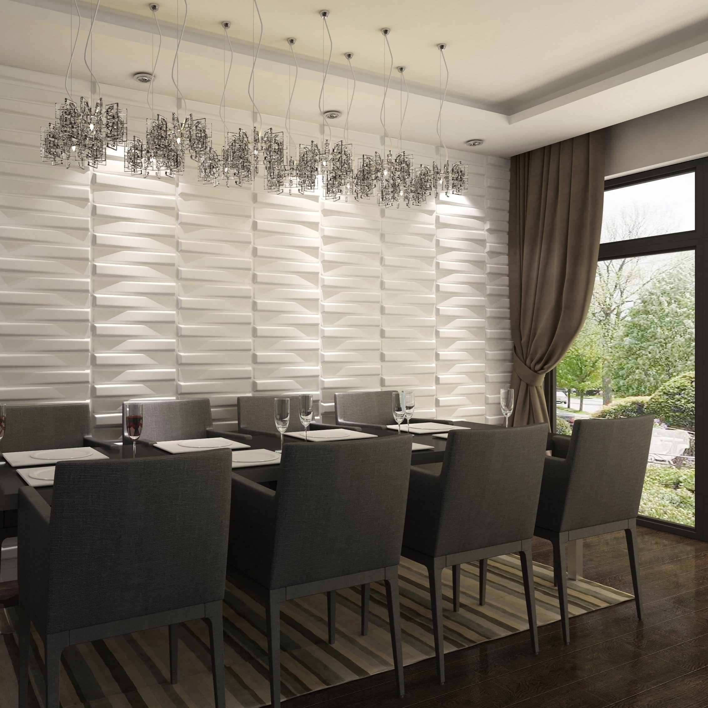 Illusory Square 3D Leather Wall Panel