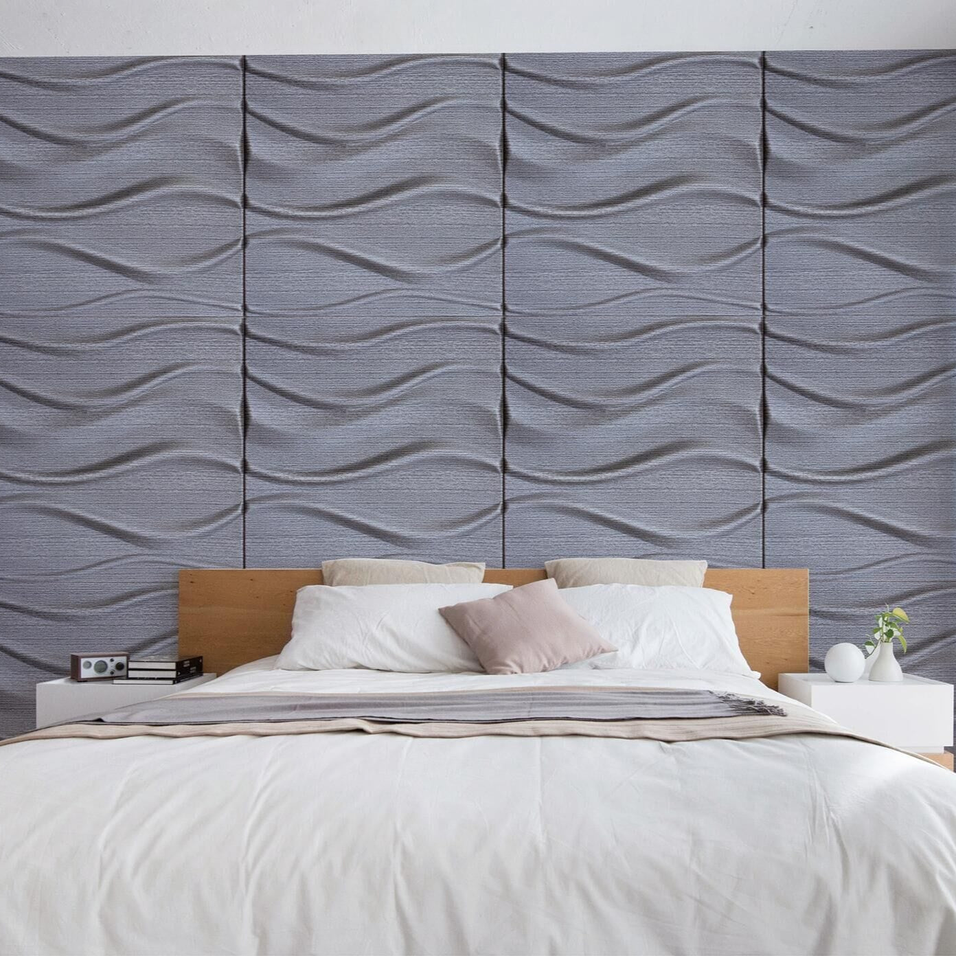 River Square 3D Leather Wall Panel
