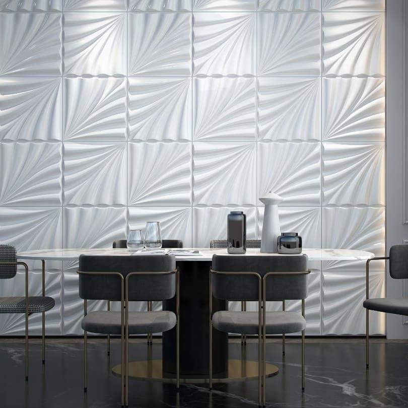 Rays Square 3D Leather Wall Panel