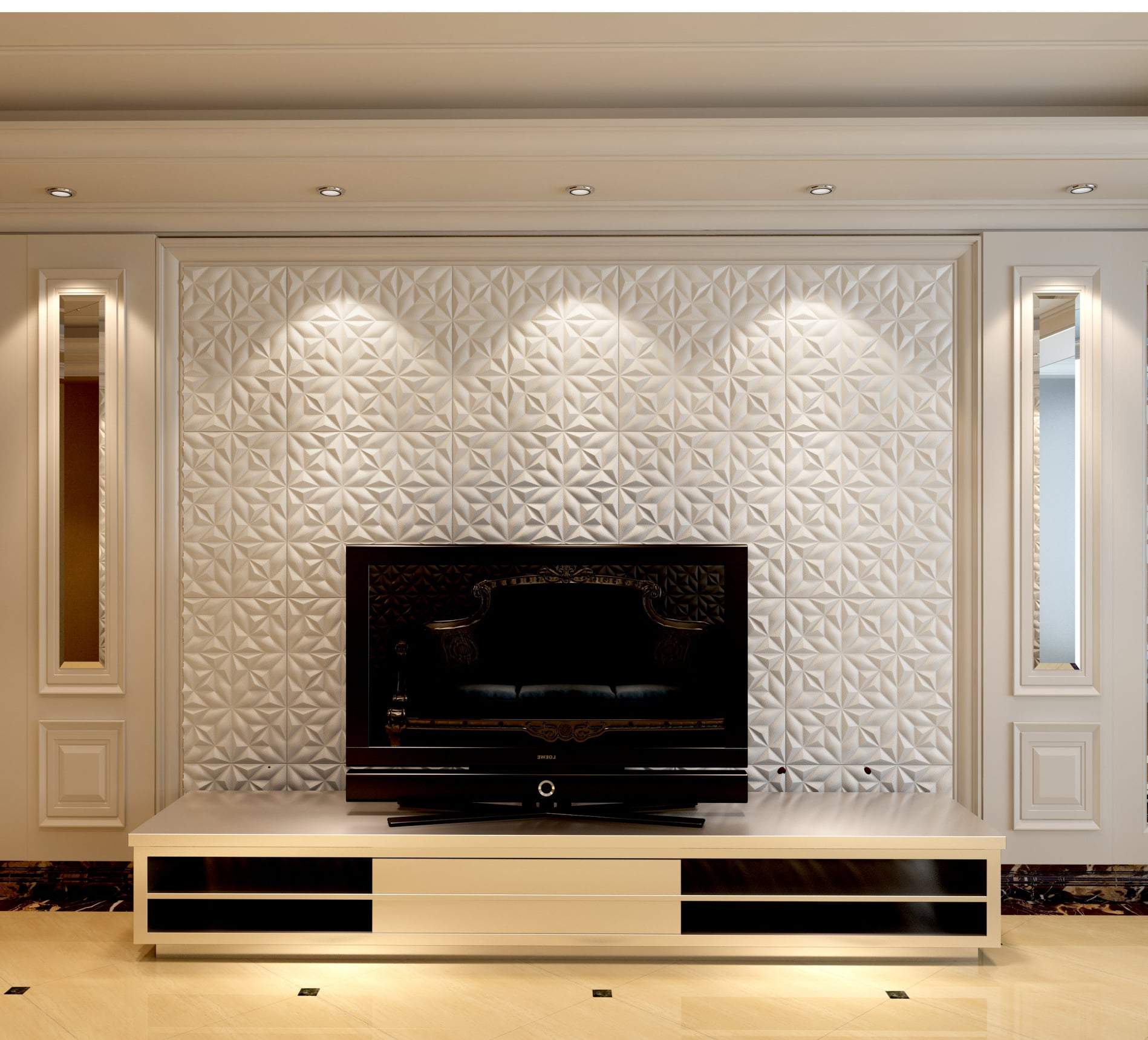 Spear Square 3D Leather Wall Panel