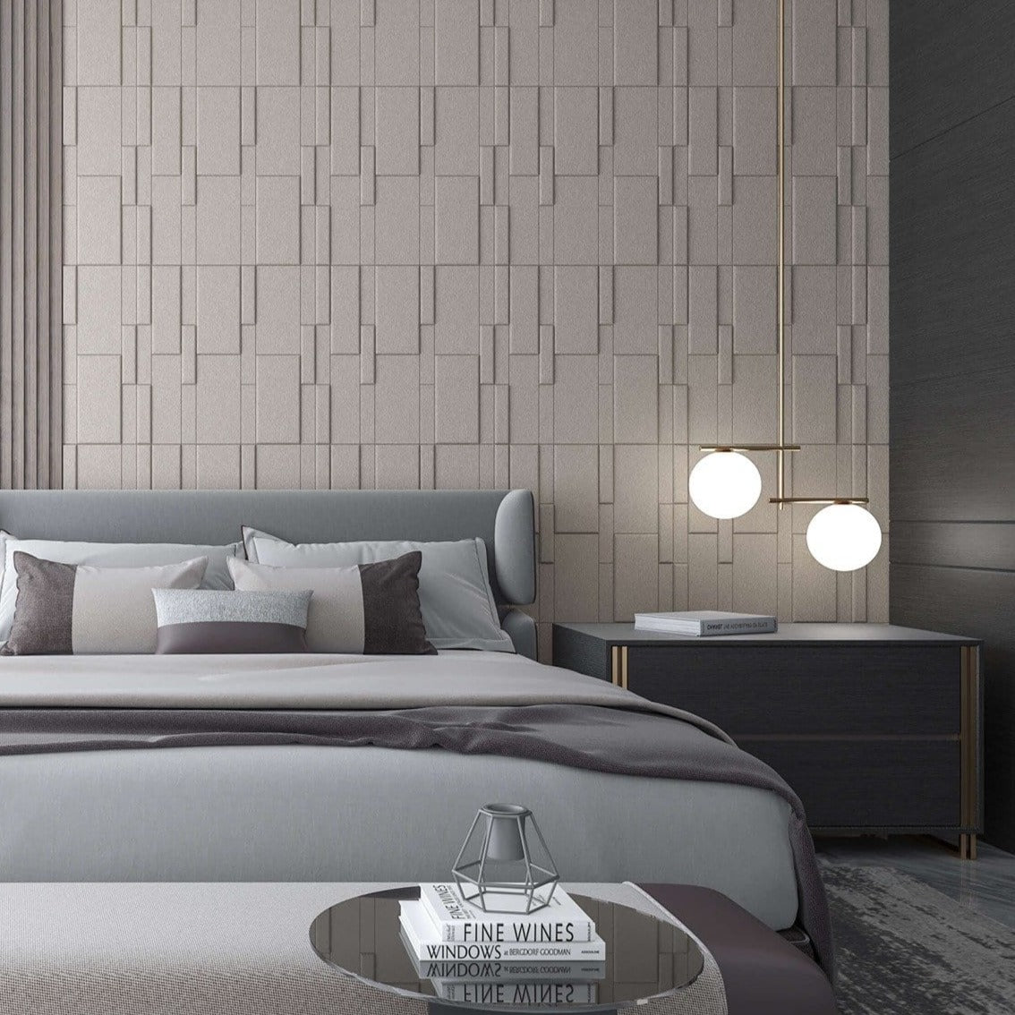 Flux Square 3D Leather Wall Panel