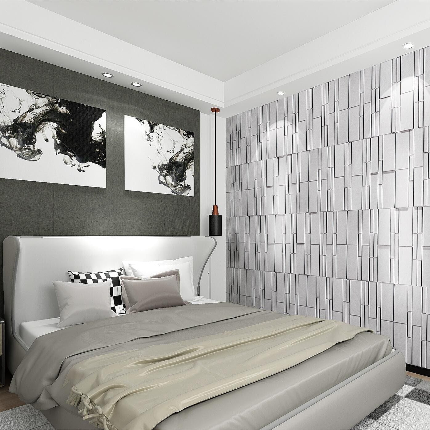 Flux Square 3D Leather Wall Panel
