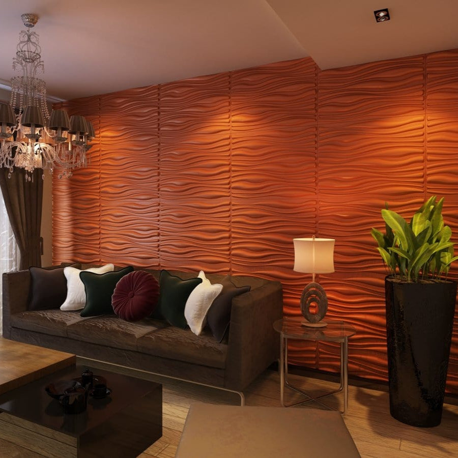 Gnarly Square 3D Leather Wall Panel