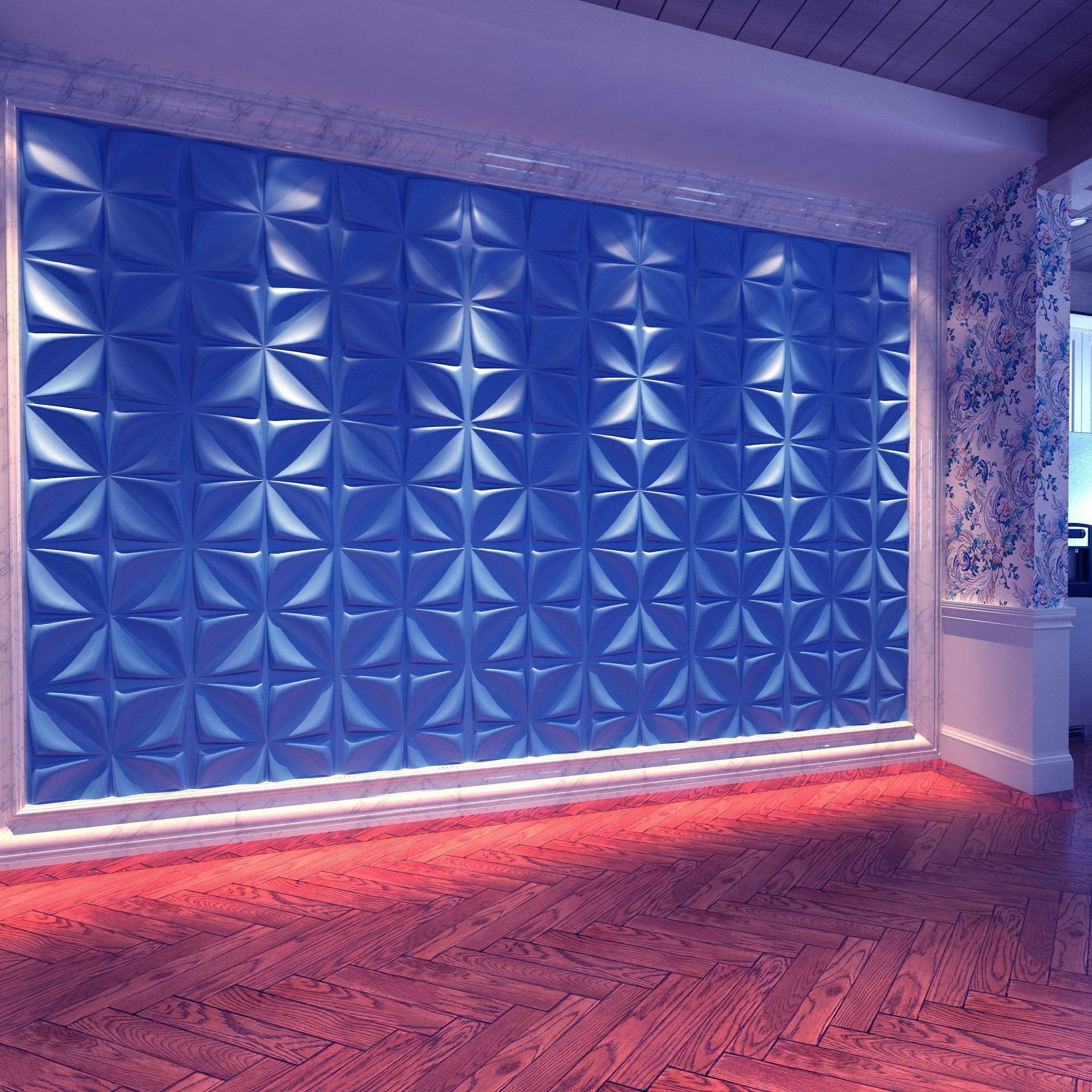 Floral Square 3D Leather Wall Panel