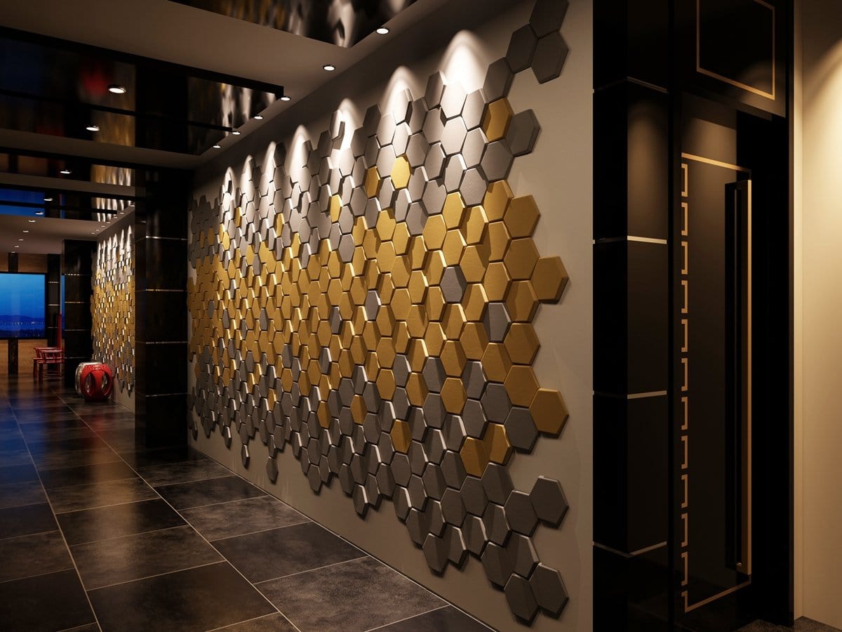 Original Hexagon 3D Leather Wall Panel
