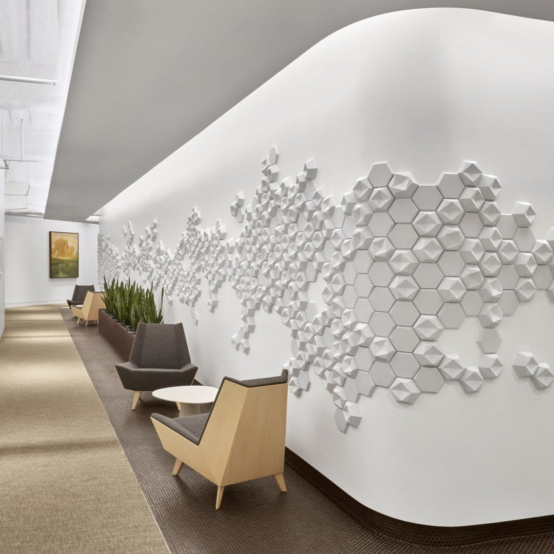 Inverted Hexagon 3D Leather Wall Panel