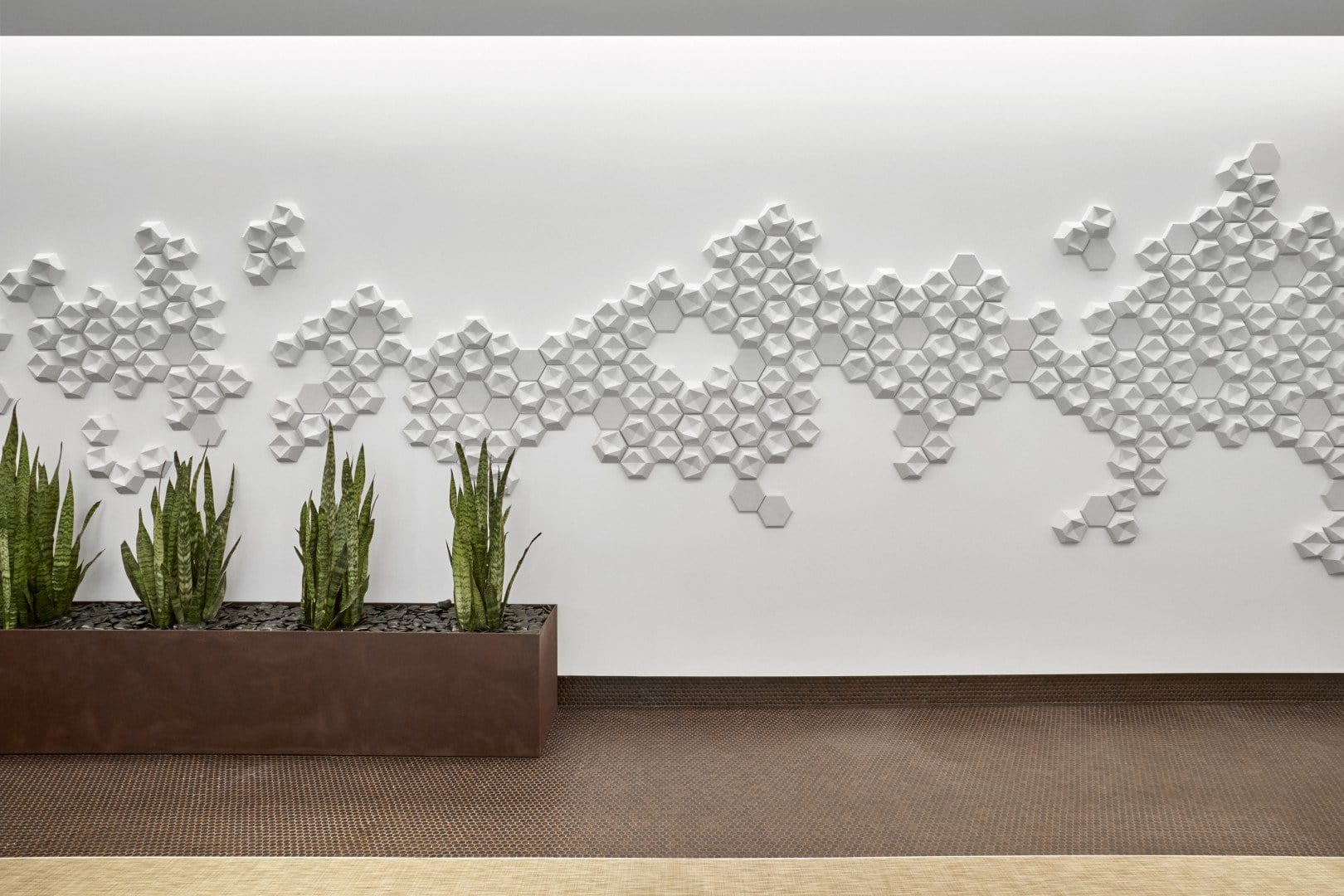 Inverted Hexagon 3D Leather Wall Panel
