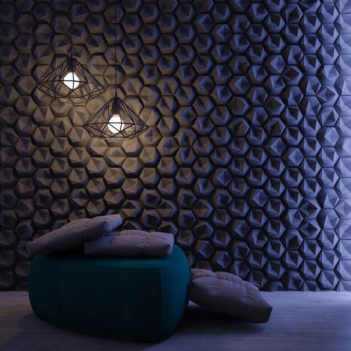 Inverted Hexagon 3D Leather Wall Panel